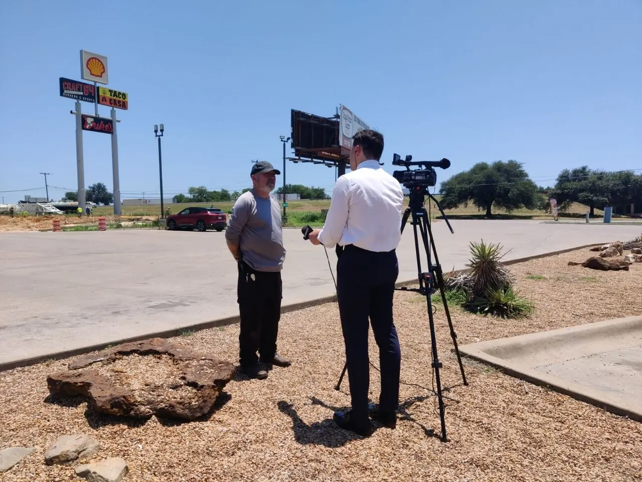 Kim Morgan giving an interview to Fox 51