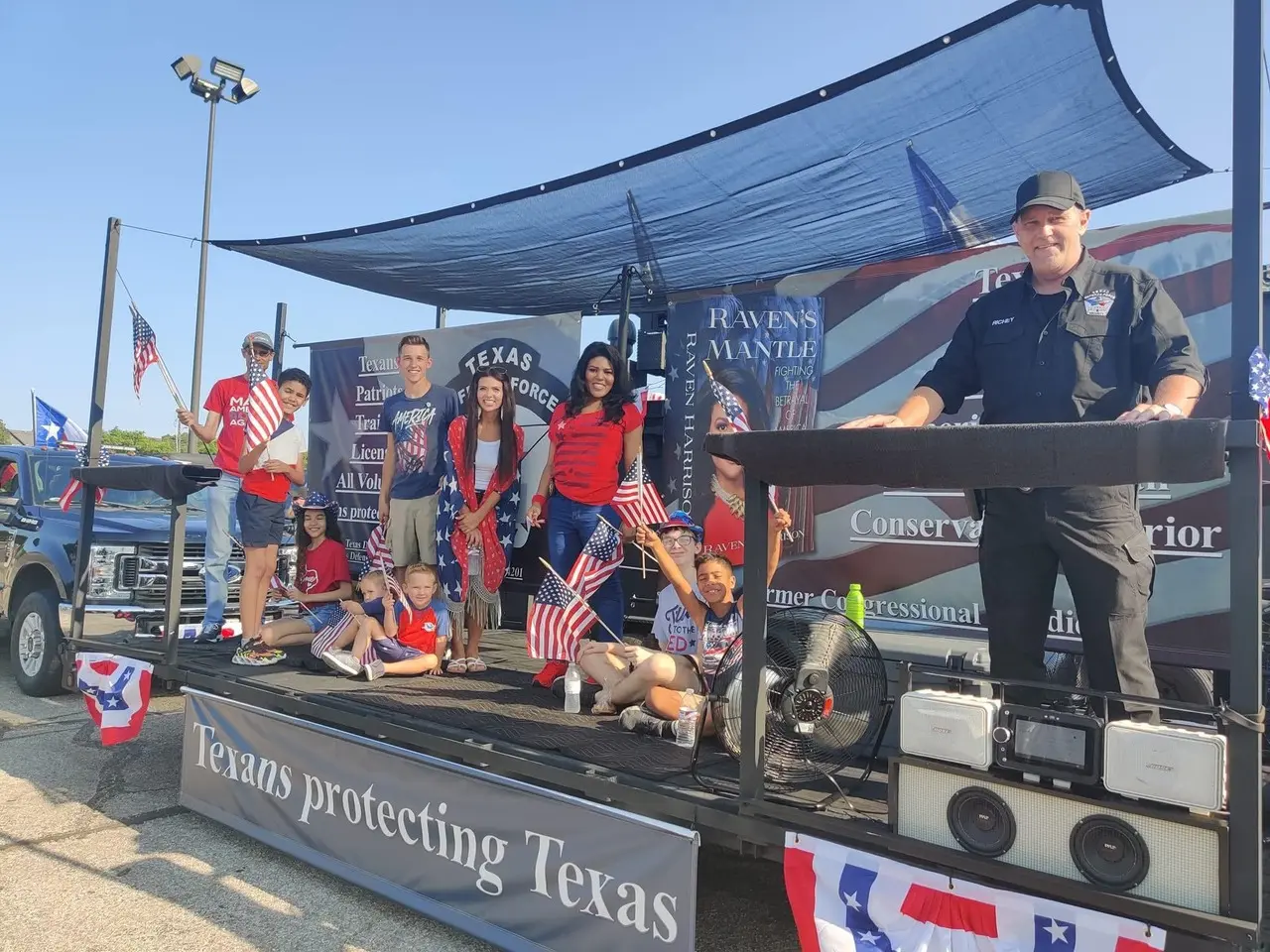 Raven Harrison on the TXDF float