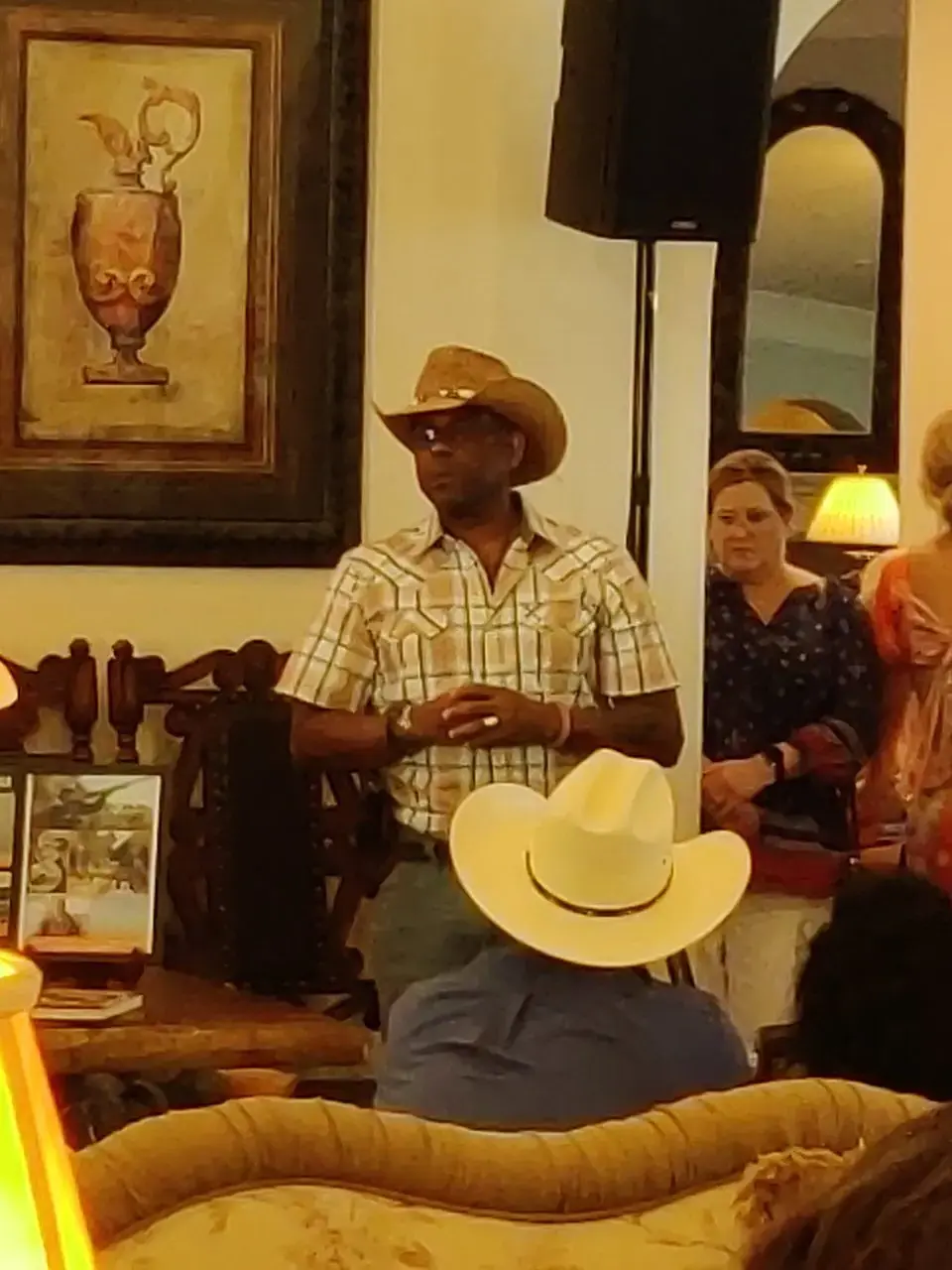 Allen West speaking at the Going Ballistic fundraiser.